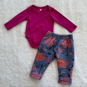 Tea Collection Floral Pants & Bodysuit Bundle